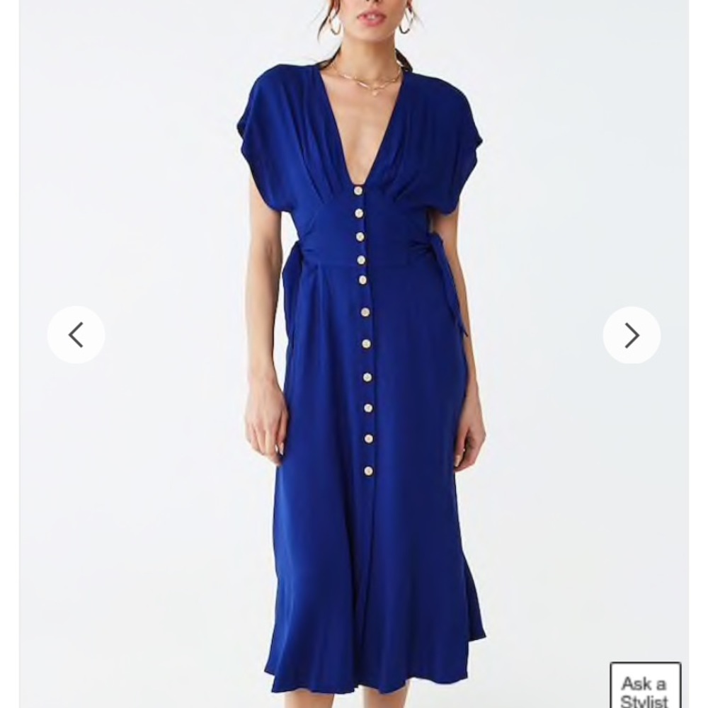 Forever 21 blue button down sundress NWT